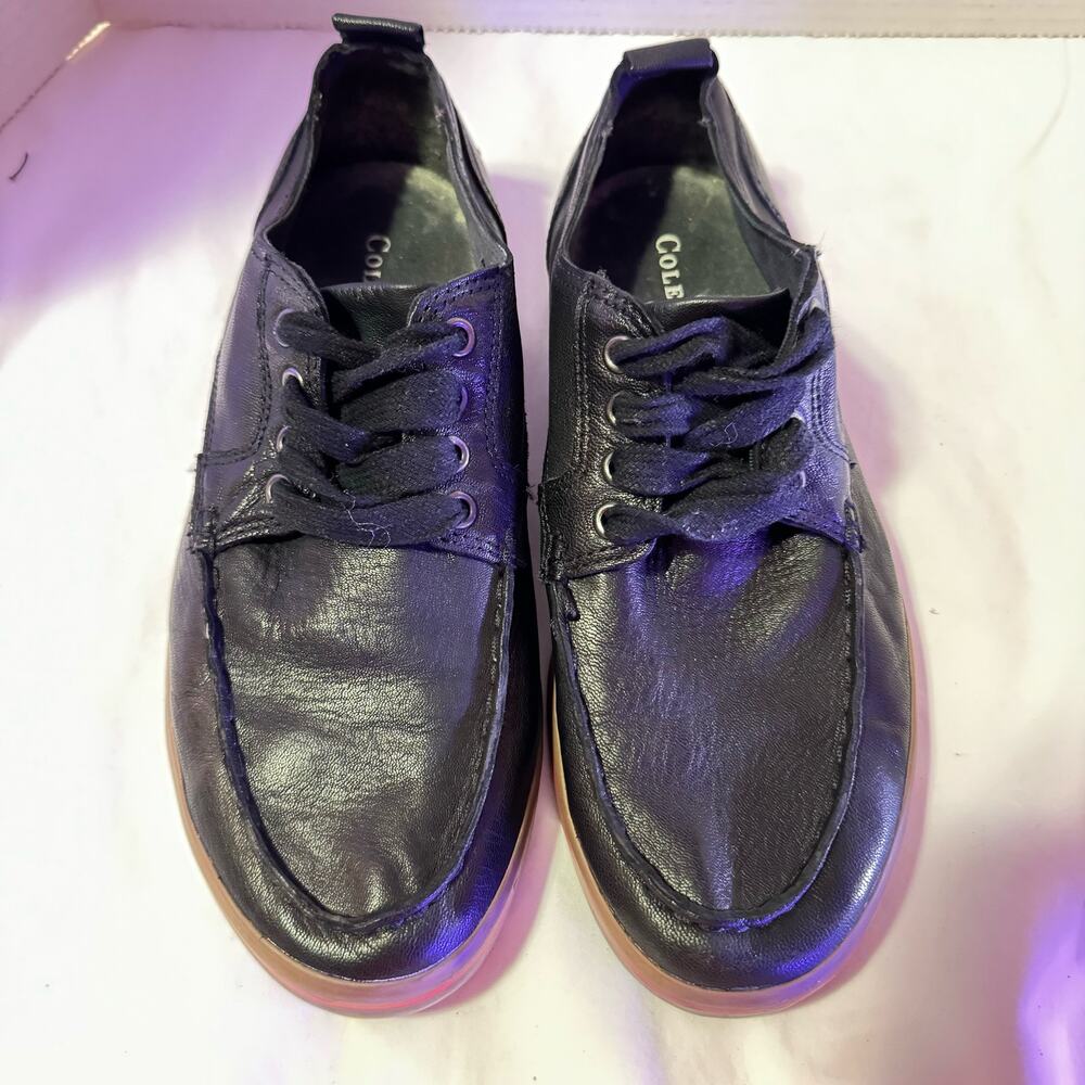 Cole Haan Men's Size 8 M Black Leather Sneakers Lace Up Tennis Shoes C09874